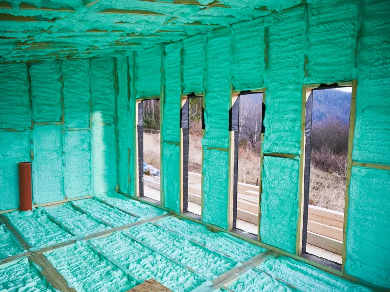 A framed shell insulated throughout, walls, ceiling and floor joists